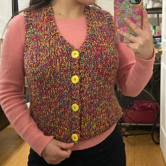 Rainbow Sweater Handmade Vest - Picture 8 of 8